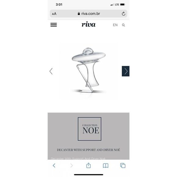 Brazilian Riva Decanter with Support Stand - Picture 4 of 7